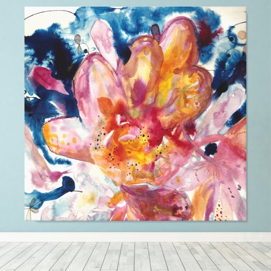 waterbloem canvas afdruk (Insitu (Houten vloer))