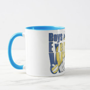 Waterboy Volleyball in Blue en Yellow Mok