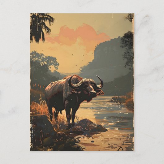 Waterbuffel briefkaart (Voorkant)