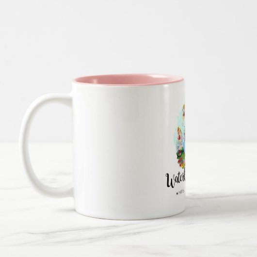 Waterbug's Garden Mok-Write, Dream, geloof Tweekleurige Koffiemok (Links)