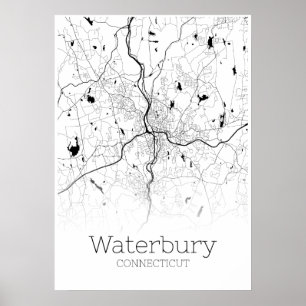 Waterbury Map - Connecticut - City Map Poster