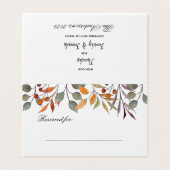 Watercolo Autumn Foliing Carte de place Thanksgivi (Outside Unfolded)