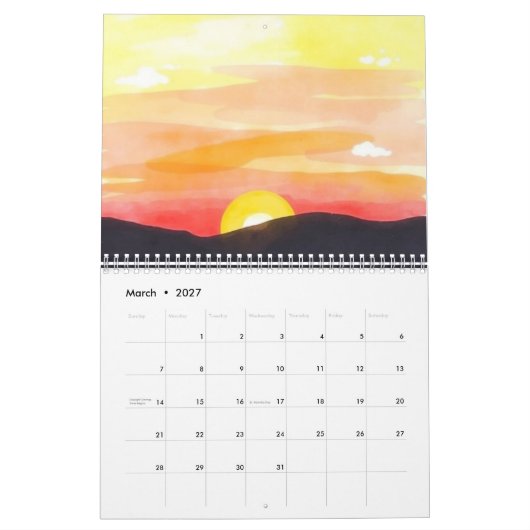 Watercolor 2025 Wall Calendar Kalender (Mar 2027)