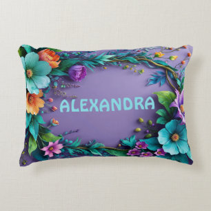 Watercolor 3D Bloemen Frame 44 Accent Kussen