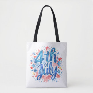 Watercolor 4 juli patriottische boodschappentas draagtas