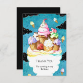 Watercolor Aangepaste Magie Ijs Verjaardag Bedankkaart (Voorkant / Achterkant)