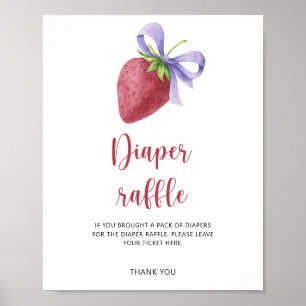 Watercolor Aardbei - Luiers Luizen Poster