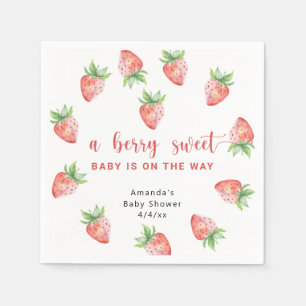 Watercolor aardbeien servet