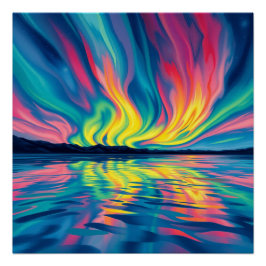 watercolor abstract aurora borealis perfect poster