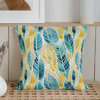 Watercolor Abstract Modern Lente Loofwerk Kussen
