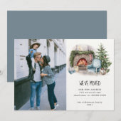 Watercolor Accueil Vacances Photo Faire-part de dé (Devant / Derrière)