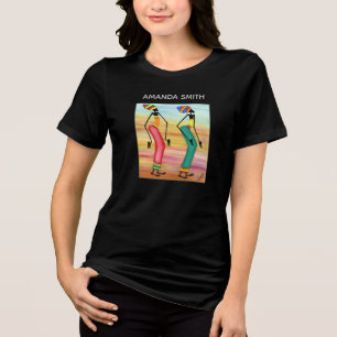 Watercolor Afrikaanse kunst inspirerende wandeling Tri-Blend Shirt