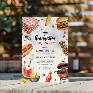 Watercolor Afsluitings- BBQ-feestje Kaart