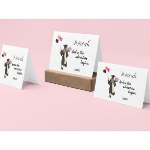 Watercolor Afstudeerkaart voor Moderne Meisjes Kaart
