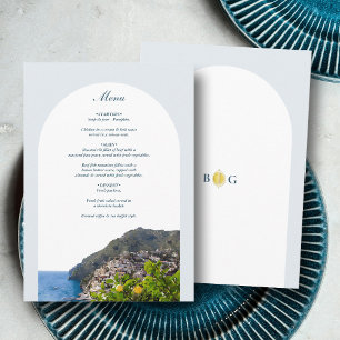 Watercolor Amalfikust Boog Italië Citroenen Bruilo Menu