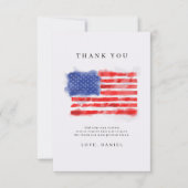 Watercolor American Flag Merci Cartes (Devant)