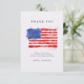 Watercolor American Flag Merci Cartes (Debout devant)