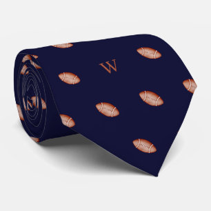 Watercolor American Football Monogram Eerste Lette Stropdas