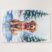 Watercolor American Water Spaniel Frozen Pond Legpuzzel (Horizontaal)