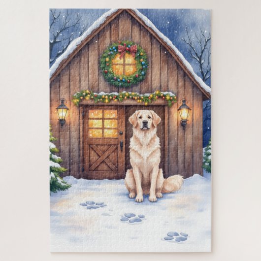 Watercolor Anatolian Shepherd Dog Rustic Barn Legpuzzel (Verticaal)