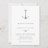 Watercolor Anchor Nautical Wedding Invitation (Devant)