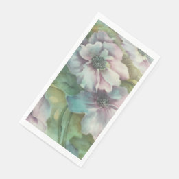 Watercolor Anemone Floral • Elegant Table Decor Servet