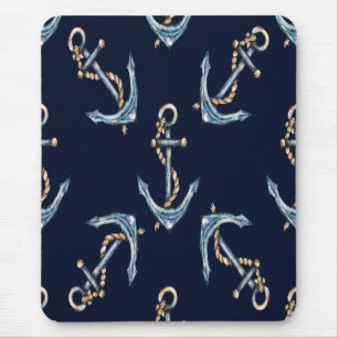 Watercolor Ankers Marineblauw Muismat