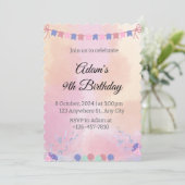 Watercolor Anniversaire Invitation - Carte de fête (Debout devant)
