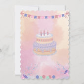 Watercolor Anniversaire Invitation - Carte de fête (Dos)