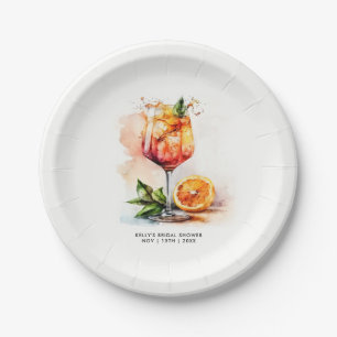 Watercolor Aperol Spritz Bruidsfeest Papieren Bordje