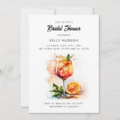 Watercolor Aperol Spritz Invitation de la douche n (Devant)