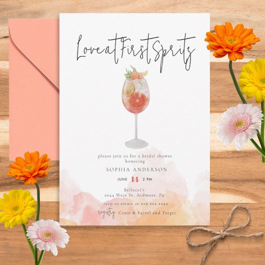 Watercolor Aperol Spritz Invitation de la douche n