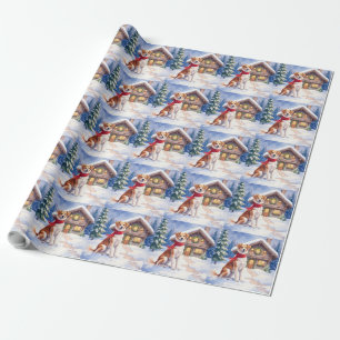 Watercolor Appenzeller Sennenhund Alpen Chalet Cadeaupapier