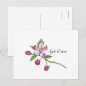 Watercolor Apple Blossom Botanical Briefkaart (Voorkant / Achterkant)