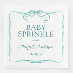 Watercolor Aqua Lint Baby Spetterfeest Servet
