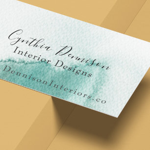 Watercolor Aqua Wave Business Card Visitekaartje