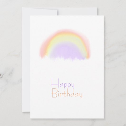 Watercolor arc-en-ciel carte d'anniversaire modern (Devant)