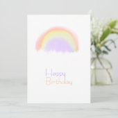 Watercolor arc-en-ciel carte d'anniversaire modern (Debout devant)