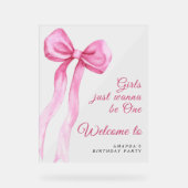 Watercolor arc rose fille 1ère fête d'anniversaire (Recto)