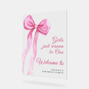 Watercolor arc rose fille 1ère fête d'anniversaire