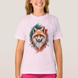Watercolor Art - Elégant T-shirt Fox mystique