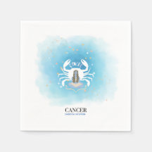 Watercolor Astrologie - Kanker Papieren Servetten