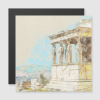 Watercolor Athene Griekenland Magneet – Griekse Ru