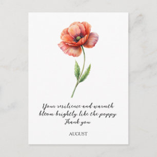 WATERCOLOR AUGUSTUS PAPAVER GEBOORTEBLOEM ANSICHTK BRIEFKAART