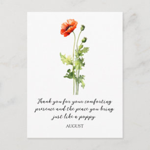 WATERCOLOR AUGUSTUS PAPAVER GEBOORTEBLOEM ANSICHTK BRIEFKAART