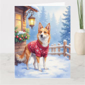 Watercolor Australian Cattle Dog Rustic Garland Kaart (Voorkant)