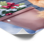 Watercolor Australian Silky Terrier Snowy Doorstep Perfect Poster (Hoek)