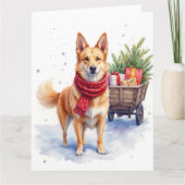 Watercolor Australian Stumpy Tail Cattle Dog Kaart (Voorkant)
