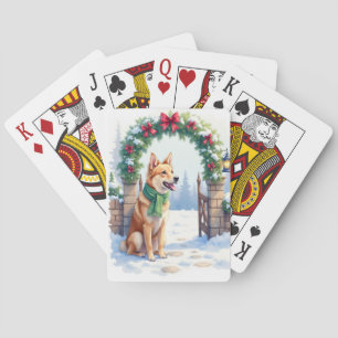 Watercolor Australische Kelpie Landelijke Poort Pokerkaarten
