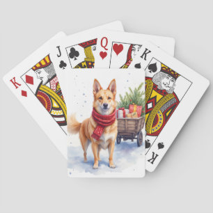 Watercolor Australische Stumpy Tail Cattle Dog Pokerkaarten